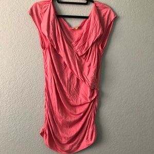 Anthropologie Ruffle Pink Top